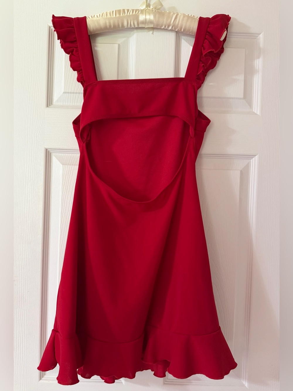 Red Ruffle Strap Sundress (medium) - Picture 3 of 4